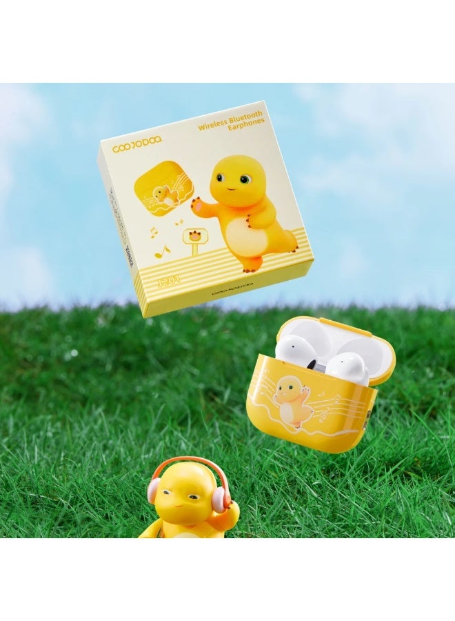 GOOJODOQ TWS Bluetooth Earphone Stereo Bluetooth 5.3 Wireless Bluetooth Earphones ( Nailoong Yellow ) - Image 1